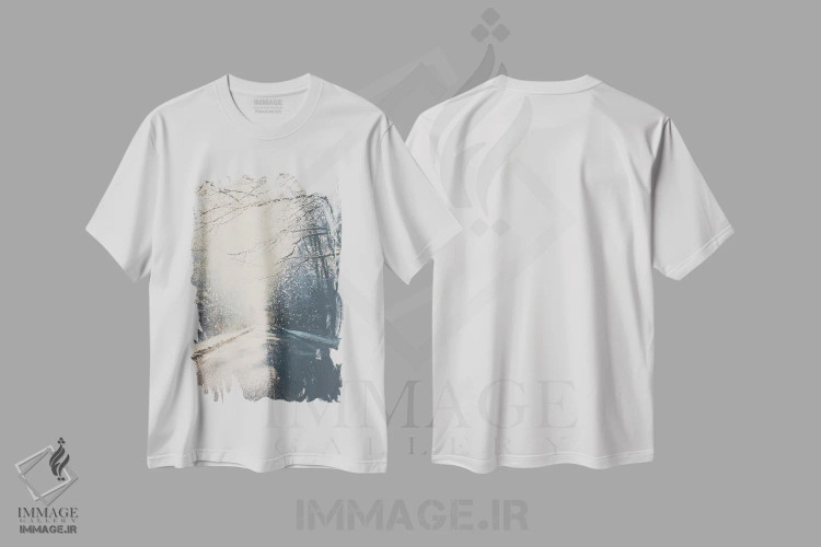 تیشرت سفید طرح دار رانندگی به سوی خانه برای کریسمس، تزئینی اثر لورا ایوانز | immage.ir