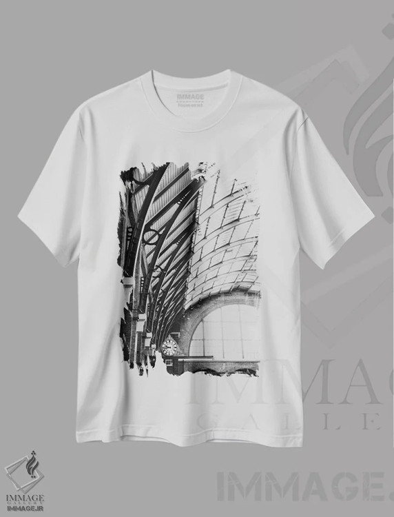 تیشرت سفید طرح دار ایستگاه کینگز کراس، دکوراسیون جایگزین اثر لورا ایوانز | فروشگاه ایماژ