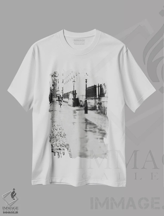 تیشرت سفید طرح دار در خیابان های کمبریج، دکوراسیون جایگزین اثر لورا ایوانز | immage.ir
