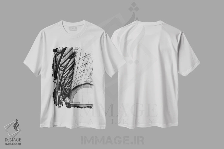 تیشرت سفید طرح دار ایستگاه کینگز کراس، دکوراسیون جایگزین اثر لورا ایوانز | فروشگاه ایماژ