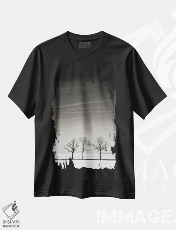 تیشرت مشکی طرح دار ترویکا، عکاسی سیاه و سفید اثر لنا وایسبک | immage.ir