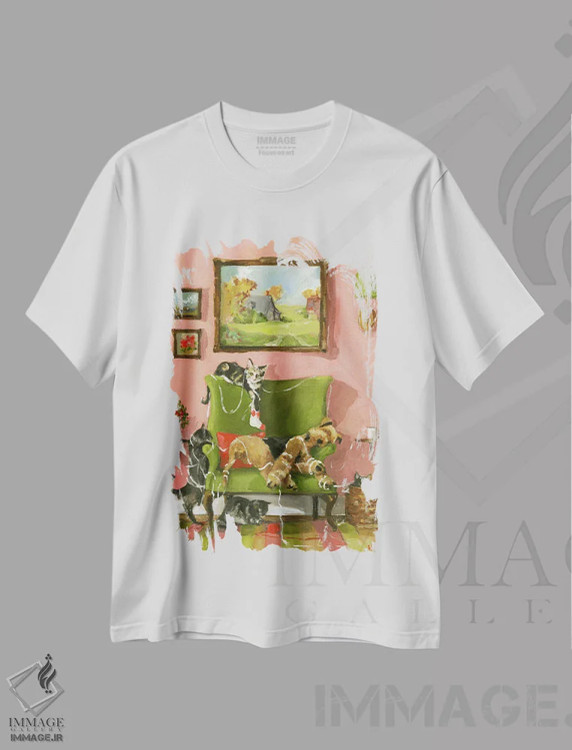 تیشرت سفید طرح دار جوراب آرگیل، هنر فاخر معاصر اثر لیزا فینچ | immage.ir