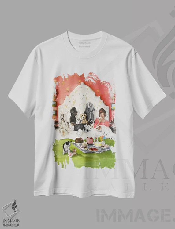 تیشرت سفید طرح دار خواب های شیرین، هنر فاخر معاصر اثر لیزا فینچ | فروشگاه ایماژ