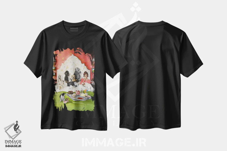 تیشرت مشکی طرح دار خواب های شیرین، هنر فاخر معاصر اثر لیزا فینچ | immage.ir