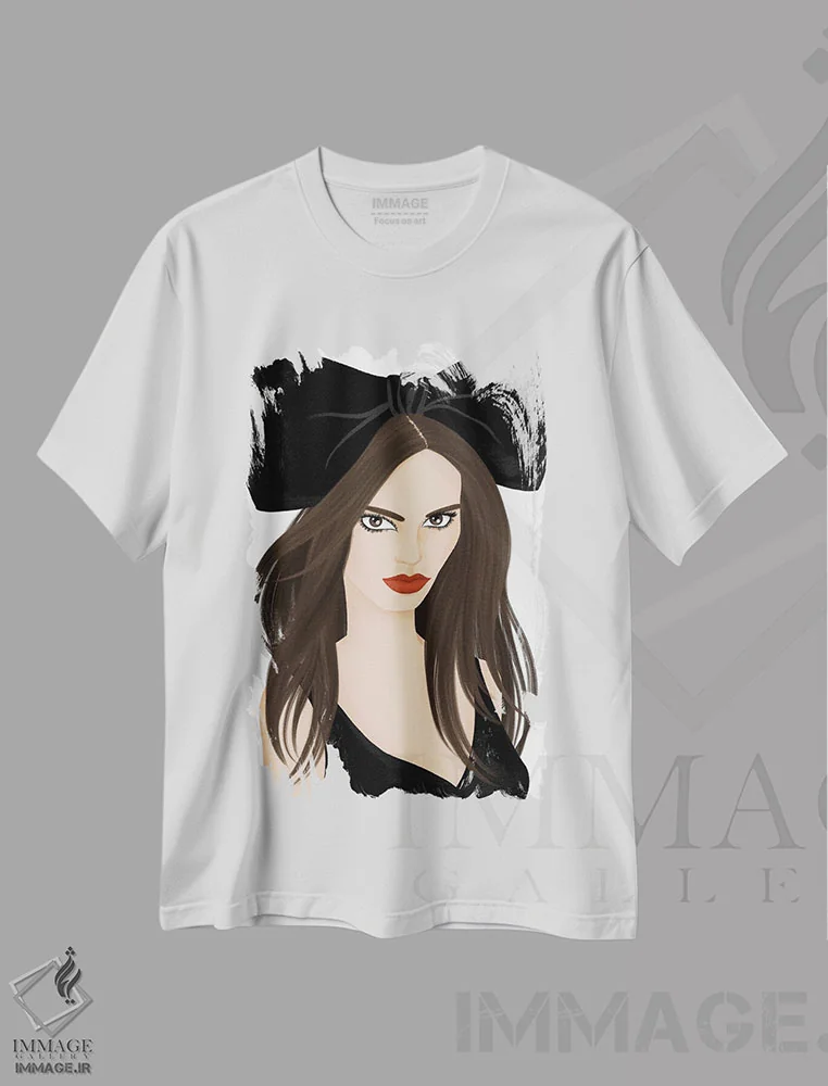 تیشرت سفید طرح دار پاپیون بزرگ مشکی، مدیوم اثر لا فَم ژوژو | فروشگاه ایماژ