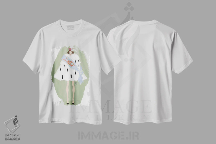 تیشرت سفید طرح دار ملکهٔ مد، مدیوم اثر لا فَم ژوژو | فروشگاه ایماژ