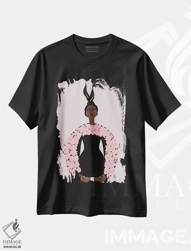 تیشرت مشکی طرح دار خرگوش لباس اوت کوتور، هنر آمریکایی آفریقایی تبار اثر لا فَم ژوژو | immage.ir