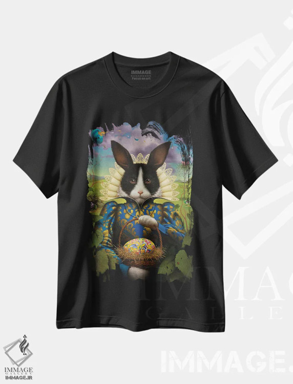 تیشرت مشکی طرح دار هاپسی دو مدیچی، هنر فاخر معاصر اثر لیزا فالکن سترن | immage.ir