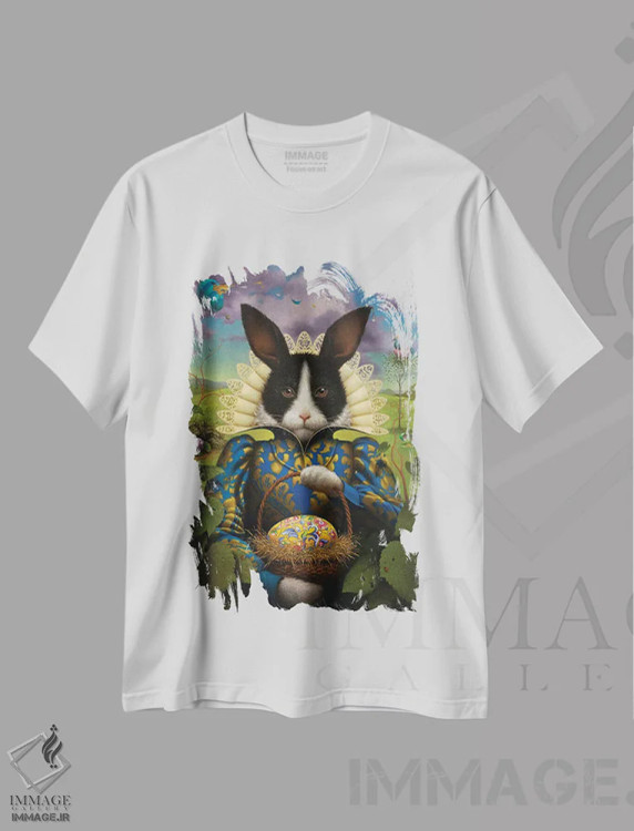 تیشرت سفید طرح دار هاپسی دو مدیچی، هنر فاخر معاصر اثر لیزا فالکن سترن | فروشگاه ایماژ