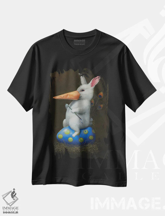 تیشرت مشکی طرح دار نقاب دار، هنر فاخر معاصر اثر لیزا فالکن سترن | immage.ir