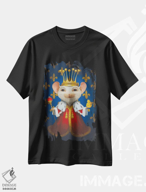 تیشرت مشکی طرح دار شاه موش ها، هنر فاخر معاصر اثر لیزا فالکن سترن | فروشگاه ایماژ