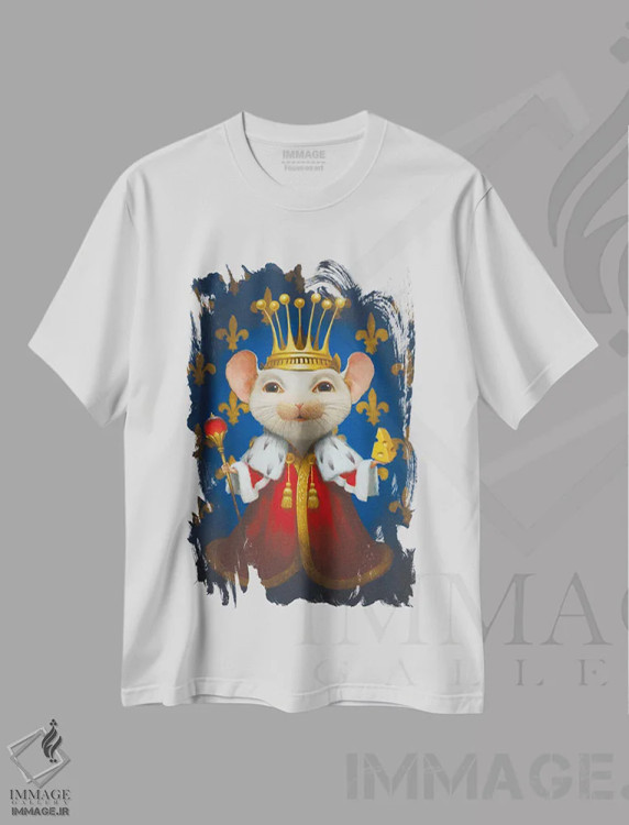 تیشرت سفید طرح دار شاه موش ها، هنر فاخر معاصر اثر لیزا فالکن سترن | immage.ir