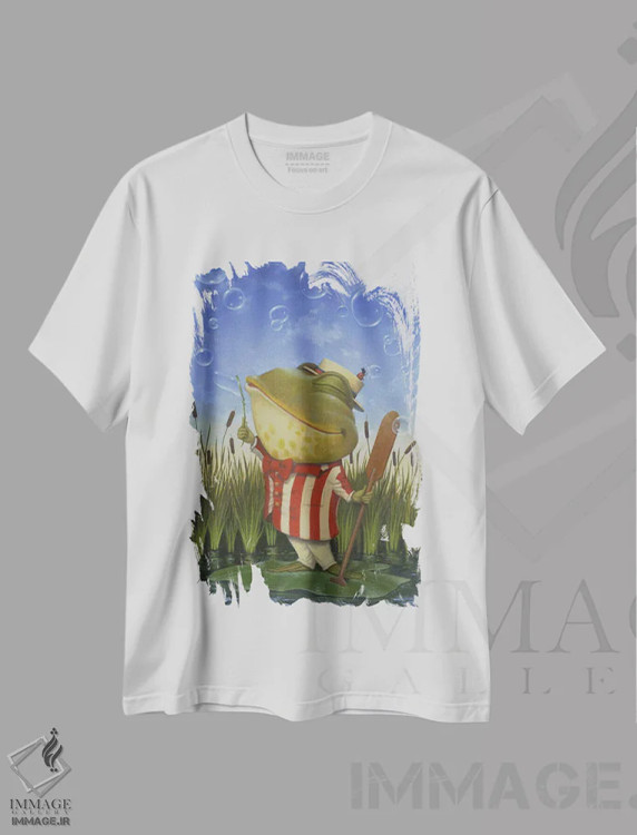 تیشرت سفید طرح دار دوئت حبابی، هنر فاخر معاصر اثر لیزا فالکن سترن | immage.ir