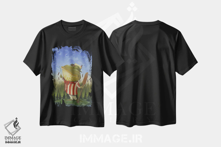 تیشرت مشکی طرح دار دوئت حبابی، هنر فاخر معاصر اثر لیزا فالکن سترن | فروشگاه ایماژ