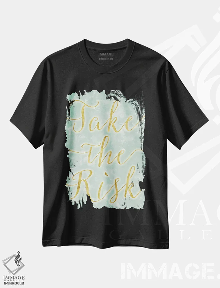 تیشرت مشکی طرح دار ریسک کن، هنر دیجیتال اثر فایو بای فایو کالکتیو | فروشگاه ایماژ