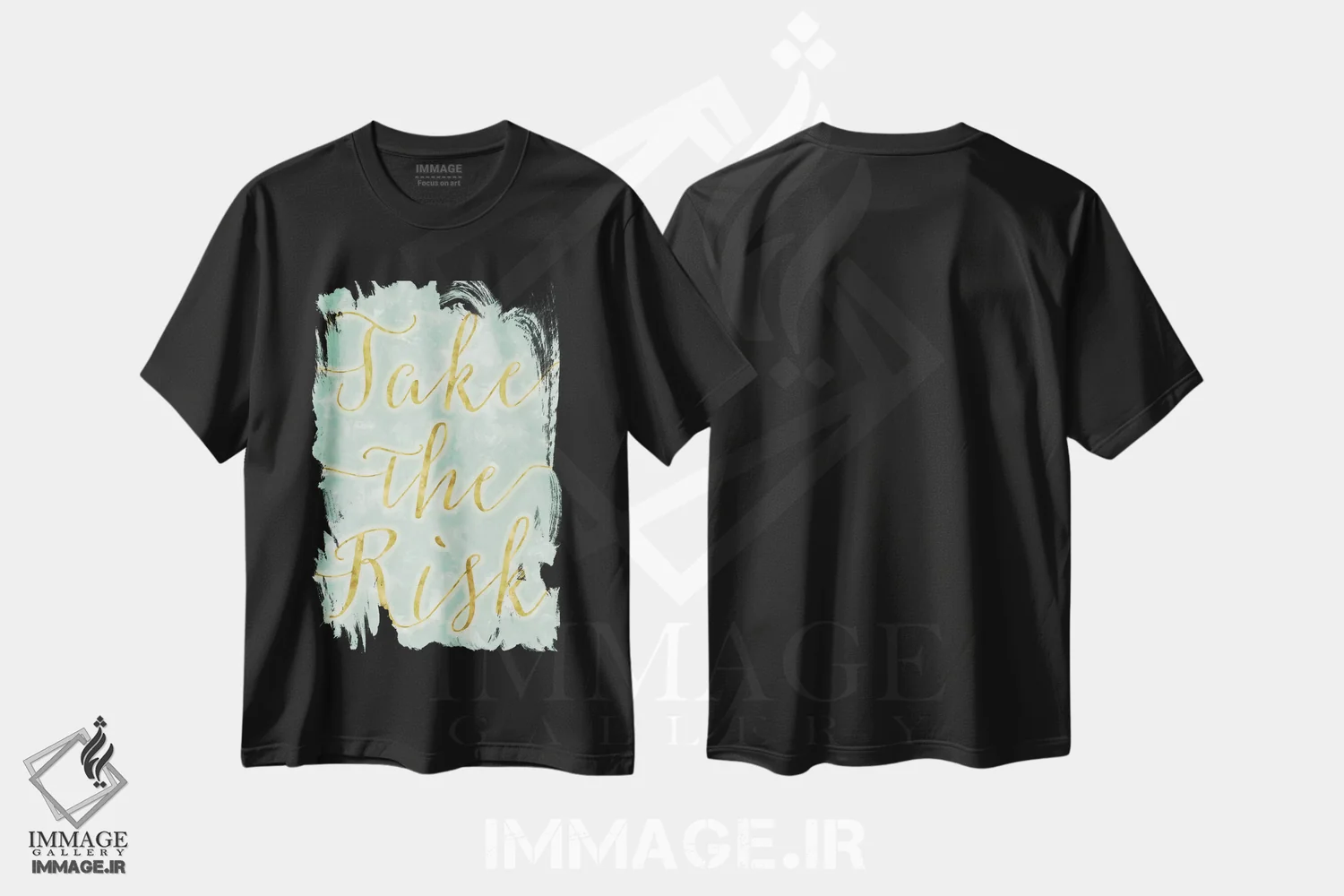 تیشرت مشکی طرح دار ریسک کن، هنر دیجیتال اثر فایو بای فایو کالکتیو | فروشگاه ایماژ