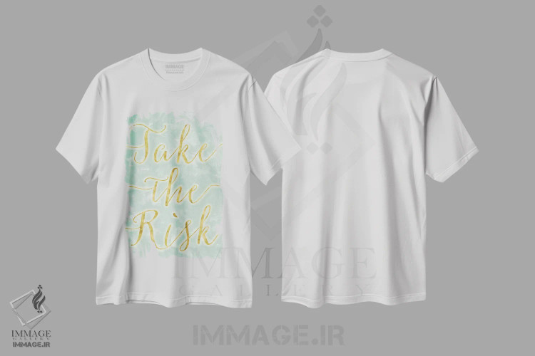 تیشرت سفید طرح دار ریسک کن، هنر دیجیتال اثر فایو بای فایو کالکتیو | immage.ir