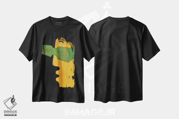 تیشرت مشکی طرح دار عینک سبز اثر آلا گرانده | فروشگاه ایماژ