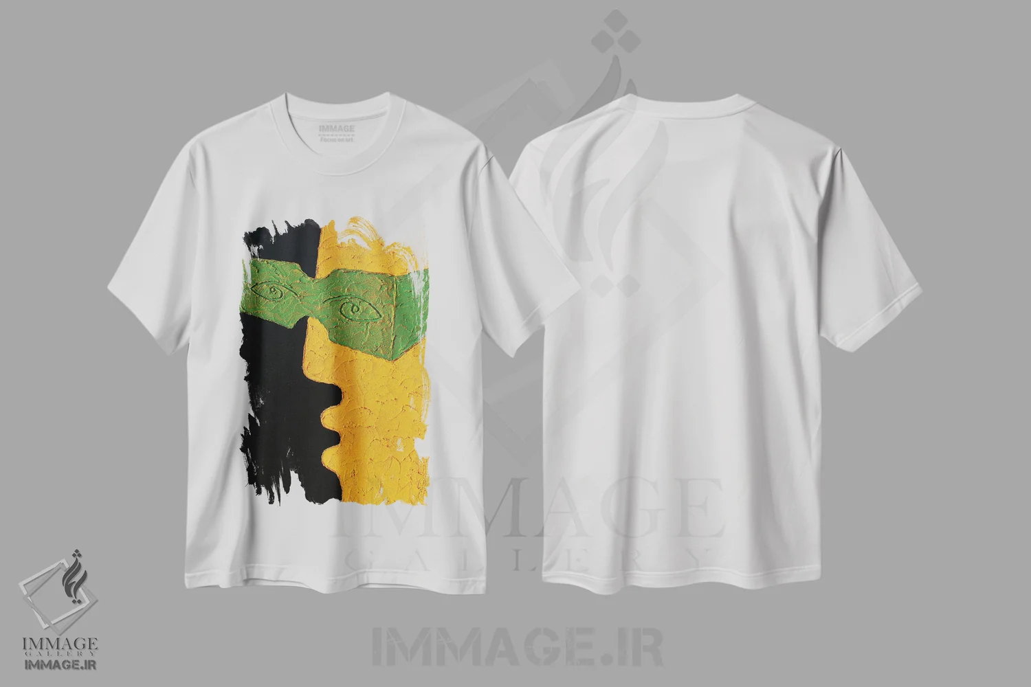 تیشرت سفید طرح دار عینک سبز اثر آلا گرانده | immage.ir