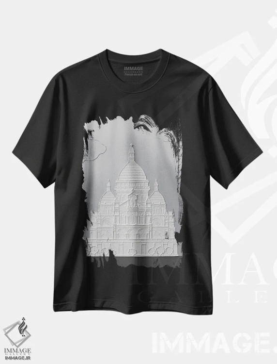 تیشرت مشکی طرح دار سکره کر دو مونمارتر، تزئینی اثر آلا گرانده | immage.ir