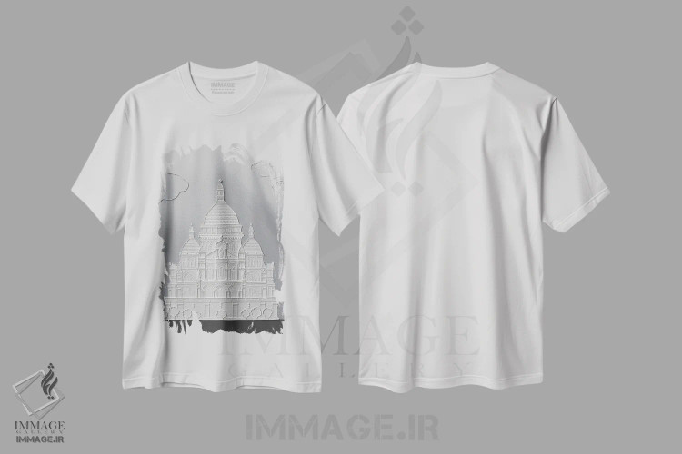 تیشرت سفید طرح دار سکره کر دو مونمارتر، تزئینی اثر آلا گرانده | فروشگاه ایماژ