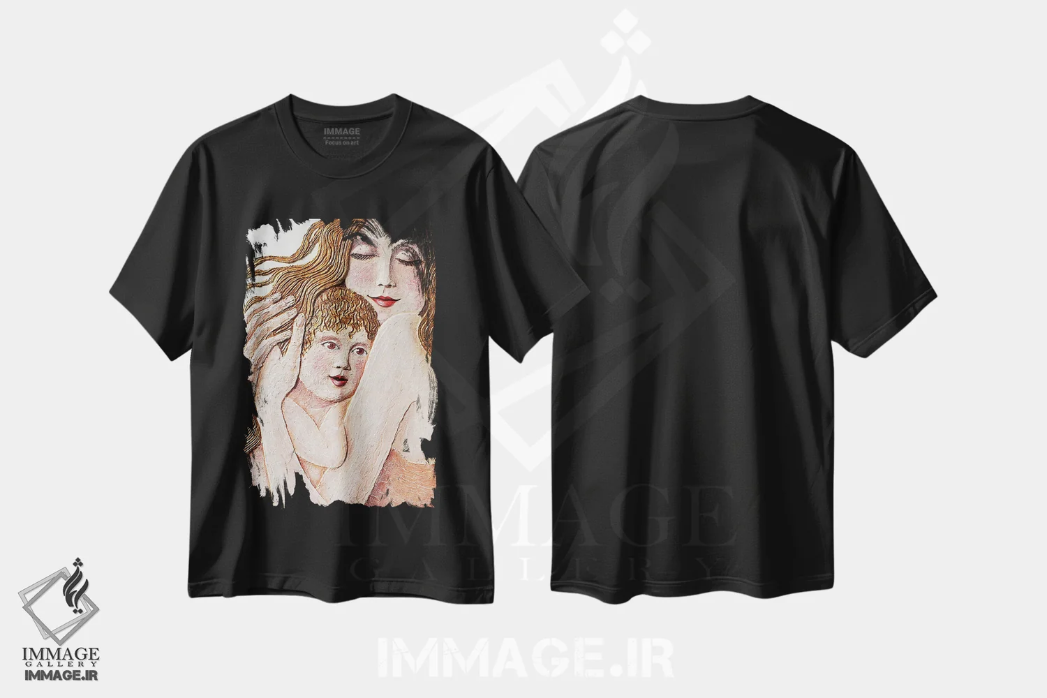 تیشرت مشکی طرح دار امنیت، دکور معاصر اثر آلا گرانده | فروشگاه ایماژ