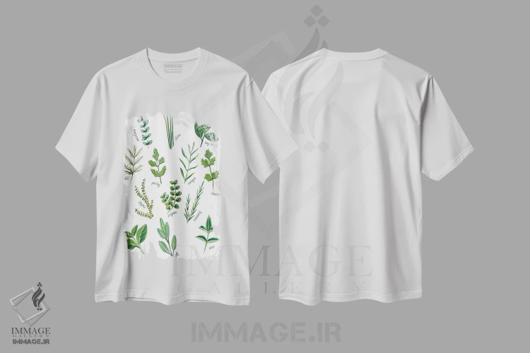 تیشرت سفید طرح دار سبزیجات معطر، دکور معاصر اثر لورِل گرینفیلد | immage.ir