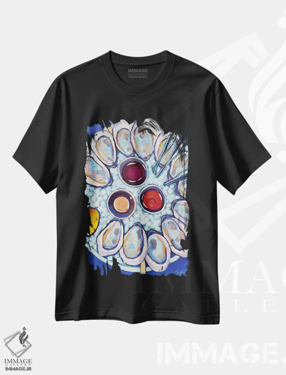تیشرت مشکی طرح دار صدف های نیوانگلند، مدیوم اثر لورِل گرینفیلد | فروشگاه ایماژ