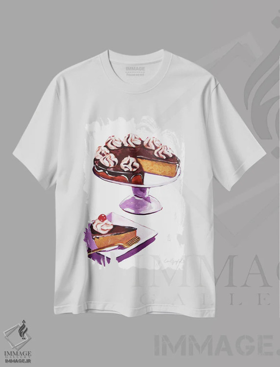تیشرت سفید طرح دار کیک بوستون کریم، مدیوم اثر لورِل گرینفیلد | فروشگاه ایماژ