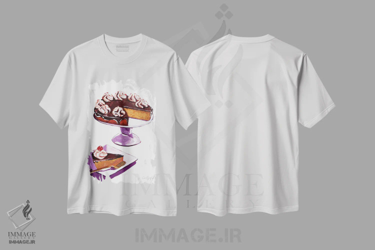 تیشرت سفید طرح دار کیک بوستون کریم، مدیوم اثر لورِل گرینفیلد | فروشگاه ایماژ