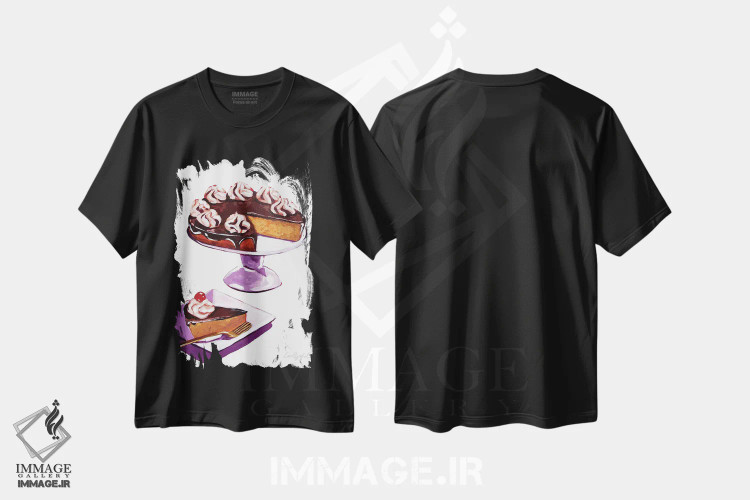 تیشرت مشکی طرح دار کیک بوستون کریم، مدیوم اثر لورِل گرینفیلد | immage.ir