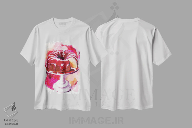 تیشرت سفید طرح دار کیک باندت صورتی، مدیوم اثر لورِل گرینفیلد | فروشگاه ایماژ