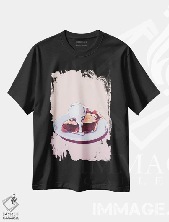تیشرت مشکی طرح دار پای گیلاس با بستنی، مدیوم اثر لورِل گرینفیلد | immage.ir