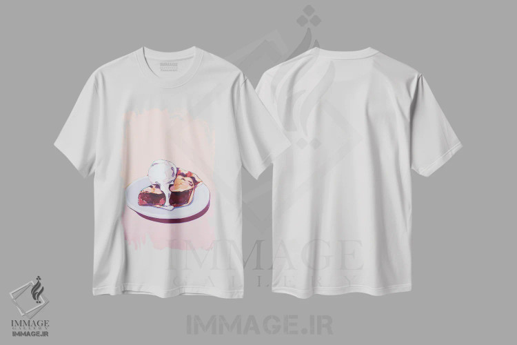 تیشرت سفید طرح دار پای گیلاس با بستنی، مدیوم اثر لورِل گرینفیلد | فروشگاه ایماژ