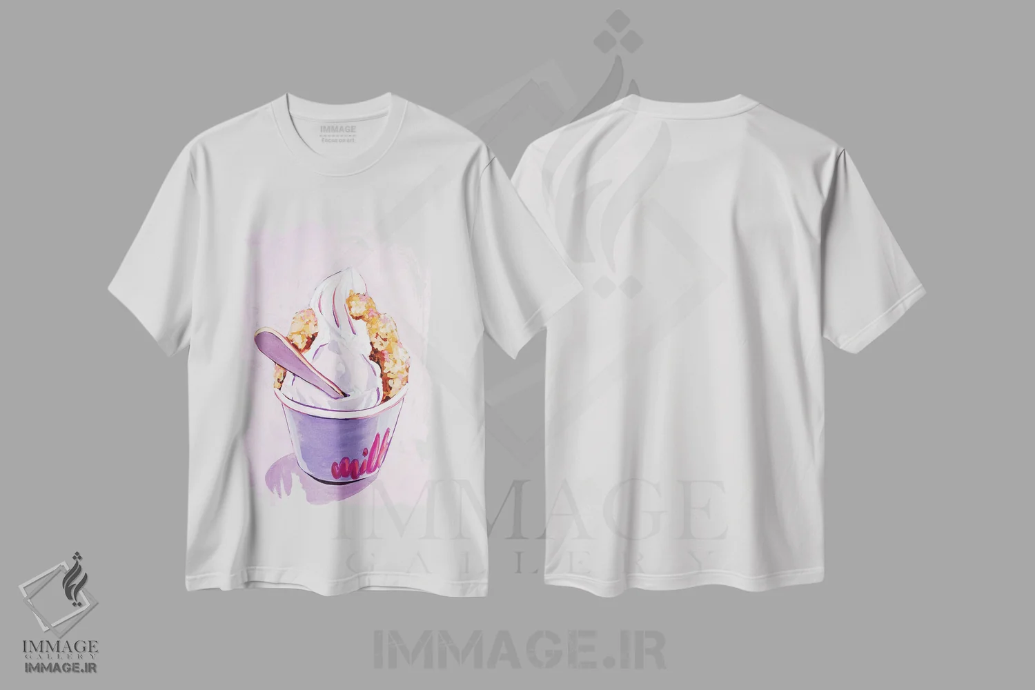 تیشرت سفید طرح دار بستنی شیر سریال بار، تزئینی اثر لورِل گرینفیلد | immage.ir