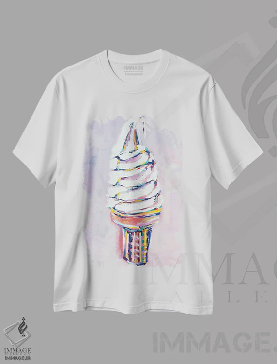 تیشرت سفید طرح دار تمام چیزی که می خواست بستنی بود، مدیوم اثر لورِل گرینفیلد | فروشگاه ایماژ