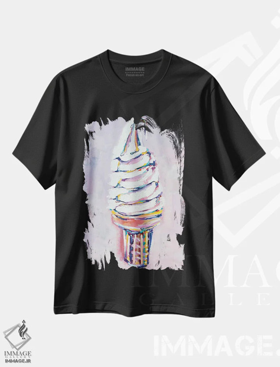 تیشرت مشکی طرح دار تمام چیزی که می خواست بستنی بود، مدیوم اثر لورِل گرینفیلد | immage.ir