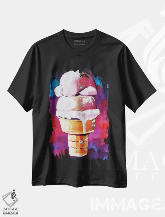 تیشرت مشکی طرح دار بستنی در غروب آفتاب، مدیوم اثر لورِل گرینفیلد | فروشگاه ایماژ