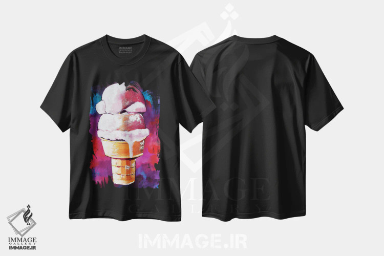 تیشرت مشکی طرح دار بستنی در غروب آفتاب، مدیوم اثر لورِل گرینفیلد | فروشگاه ایماژ