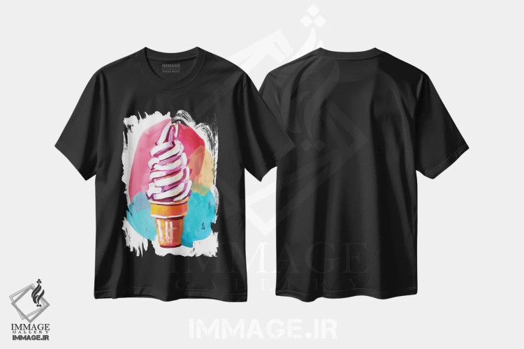 تیشرت مشکی طرح دار بستنی در ماه مه I، مدیوم اثر لورِل گرینفیلد | immage.ir