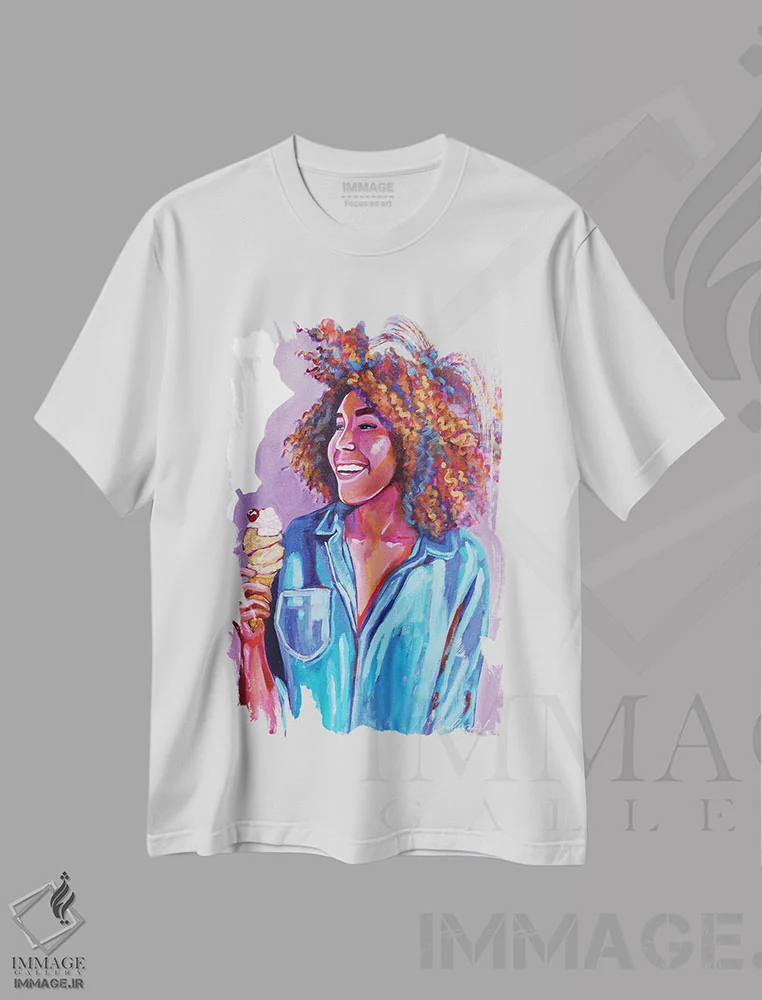 تیشرت سفید طرح دار بستنی برای جرل، مدیوم اثر لورِل گرینفیلد | immage.ir