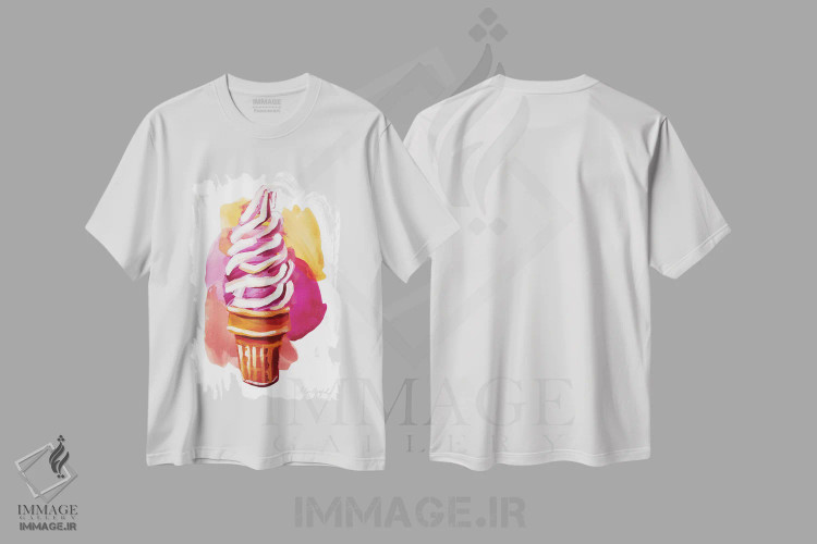 تیشرت سفید طرح دار بستنی در ماه مه II، مدیوم اثر لورِل گرینفیلد | immage.ir