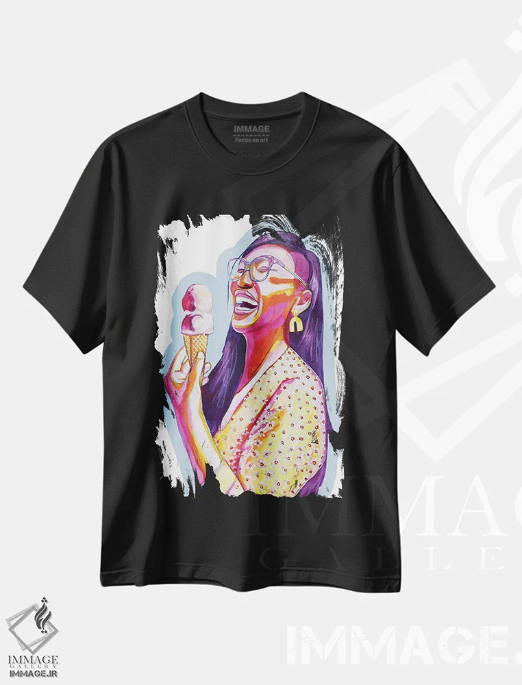 تیشرت مشکی طرح دار بستنی برای نیکول، مدیوم اثر لورِل گرینفیلد | immage.ir