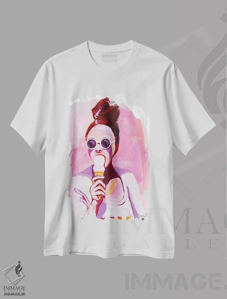 تیشرت سفید طرح دار بستنی برای لارل، مدیوم اثر لورِل گرینفیلد | فروشگاه ایماژ