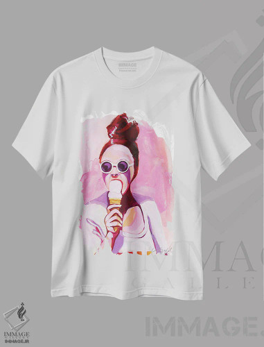 تیشرت سفید طرح دار بستنی برای لارل، مدیوم اثر لورِل گرینفیلد | فروشگاه ایماژ