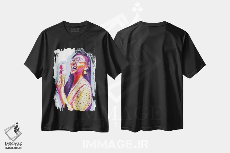 تیشرت مشکی طرح دار بستنی برای نیکول، مدیوم اثر لورِل گرینفیلد | immage.ir