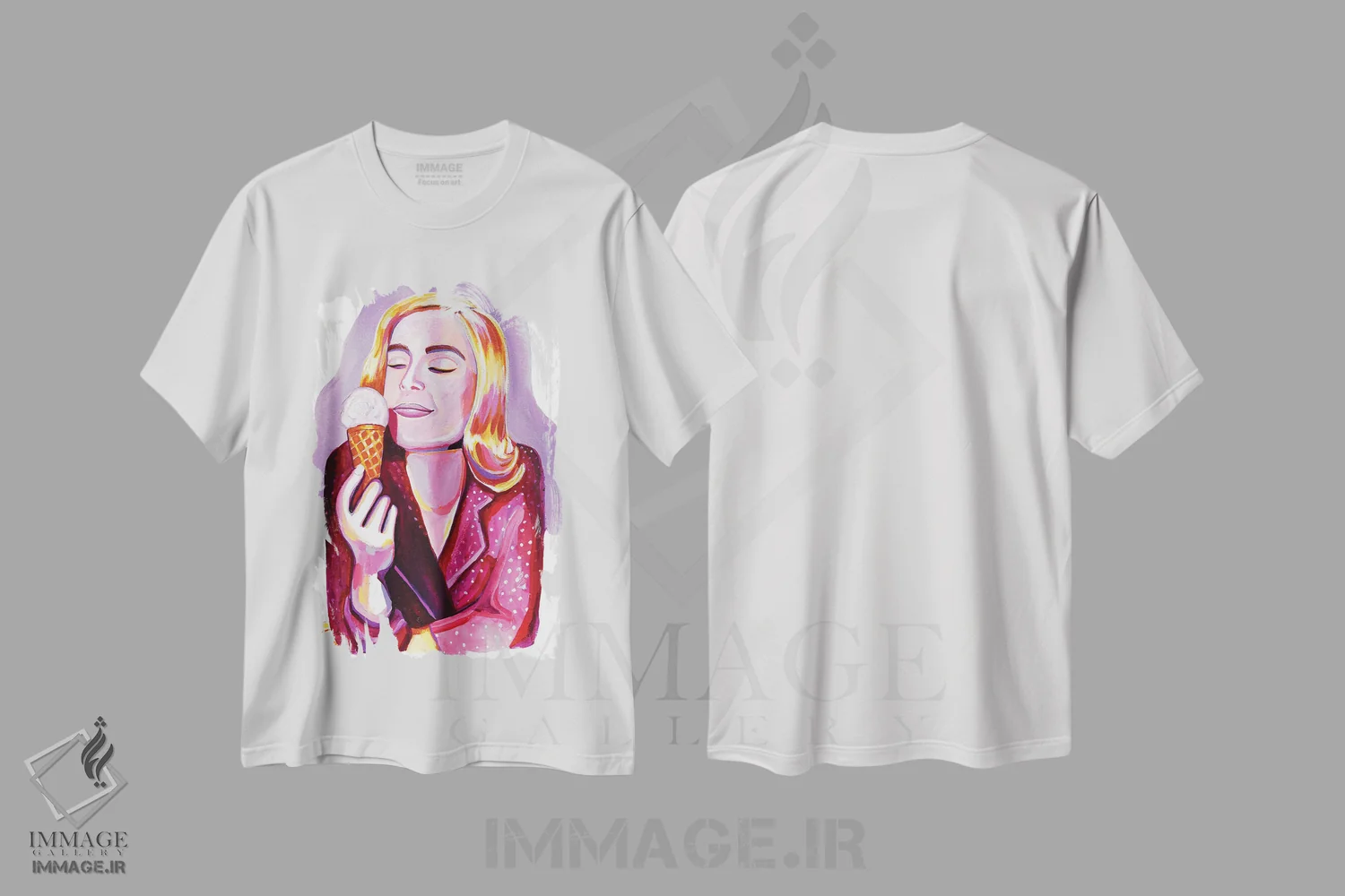 تیشرت سفید طرح دار نگاه بستنی، مدیوم اثر لورِل گرینفیلد | فروشگاه ایماژ