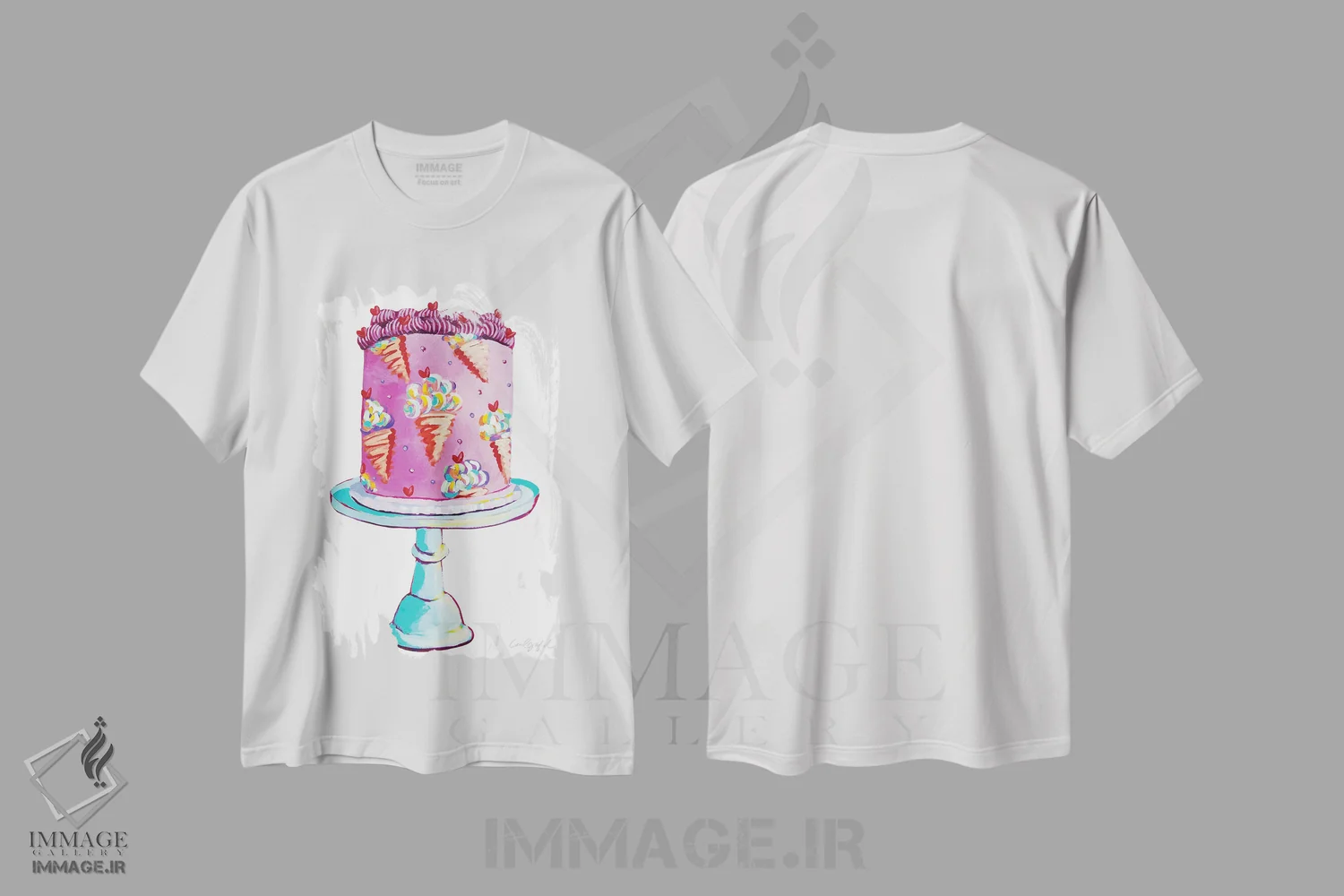 تیشرت سفید طرح دار کیک بستنی، مدیوم اثر لورِل گرینفیلد | immage.ir