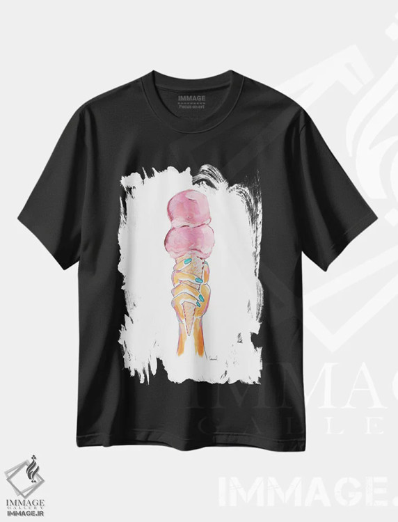 تیشرت مشکی طرح دار دست و بستنی II، مدیوم اثر لورِل گرینفیلد | immage.ir