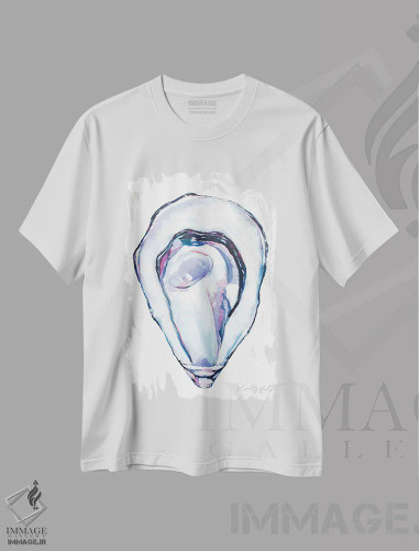 تیشرت سفید طرح دار صدف خوراکی، مدیوم اثر لورِل گرینفیلد | فروشگاه ایماژ